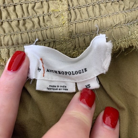 Anthropologie Scallop Hem Elastic Waist Shorts in Moss Sz XS - Picture 11 of 15